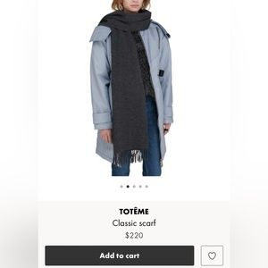 Classic TOTEME scarf made in Italy from responsibly sourced wool.